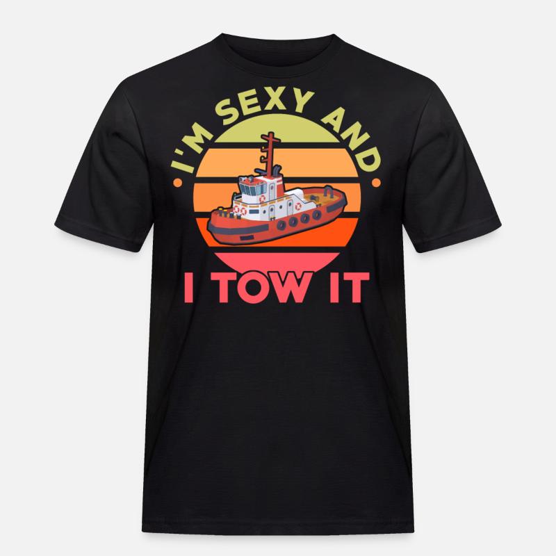 Schleppboot - Männer Workwear T-Shirt - Schwarz