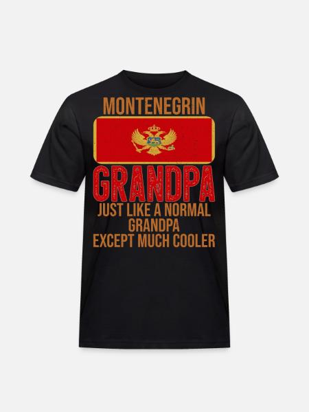 Montenegrin Grandpa Montenegro Flag - Men's Workwear T-Shirt - black
