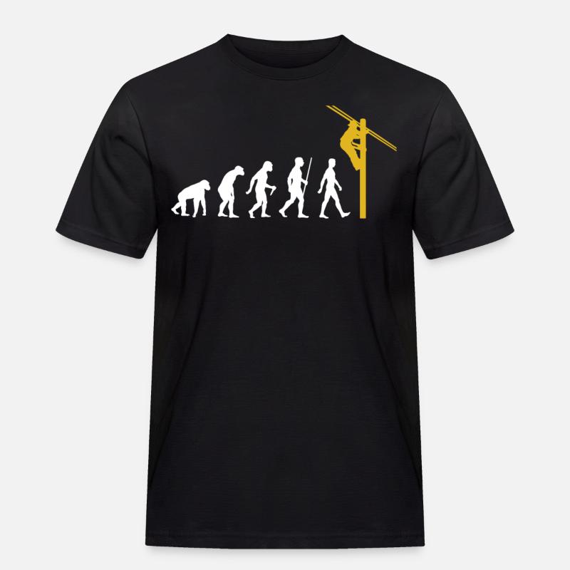 Freileitungsmonteur - Männer Workwear T-Shirt - Schwarz