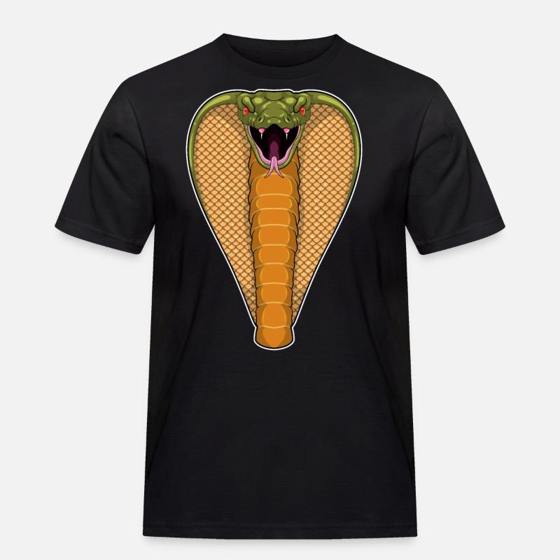 Kobra Schlange - Männer Workwear T-Shirt - Schwarz