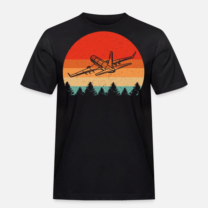 Retro fly til fly fly pilot - Herre Workwear T-Shirt - sort