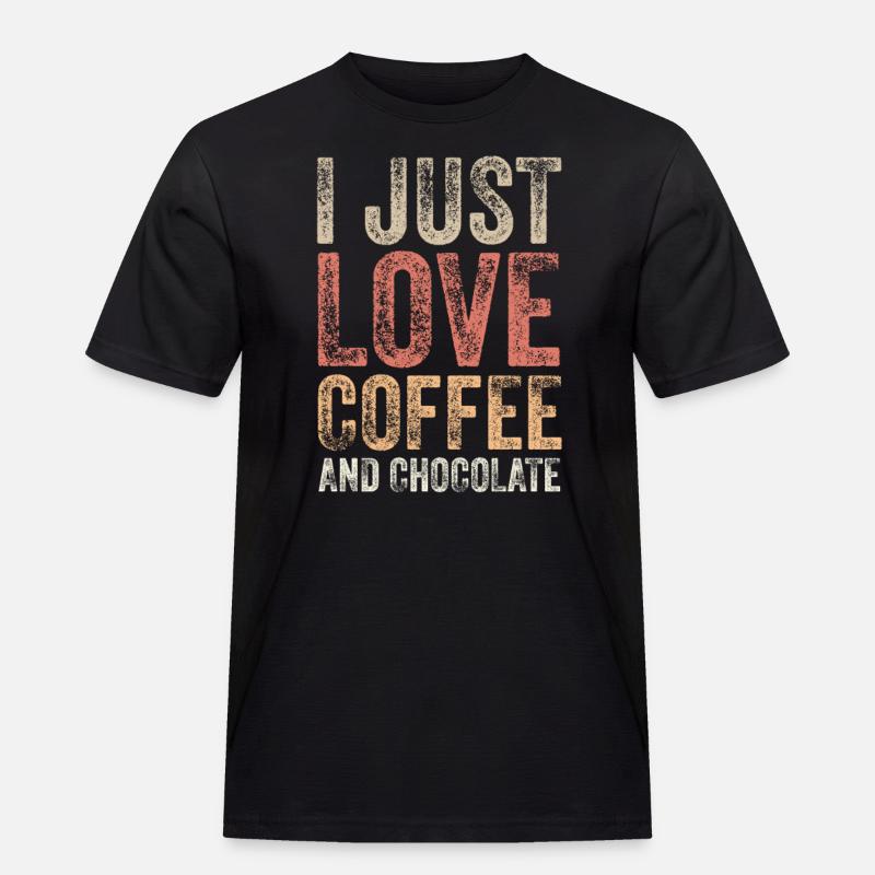 Schoko und Kaffee - Männer Workwear T-Shirt - Schwarz