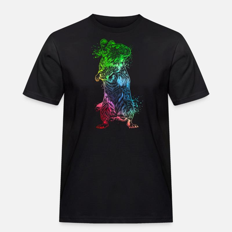Farbenfroher Degu - Männer Workwear T-Shirt - Schwarz