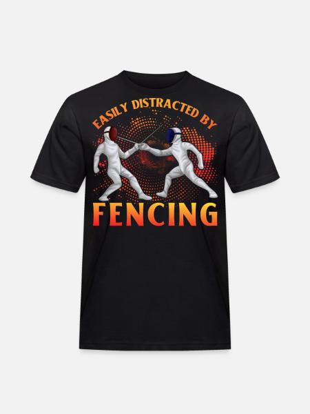 Easily Distracted by Fencing - Men's Workwear T-Shirt - black