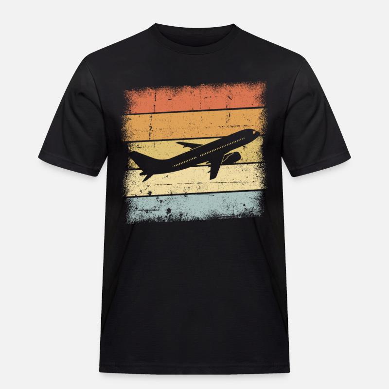 Pilot Geschenk - Männer Workwear T-Shirt - Schwarz