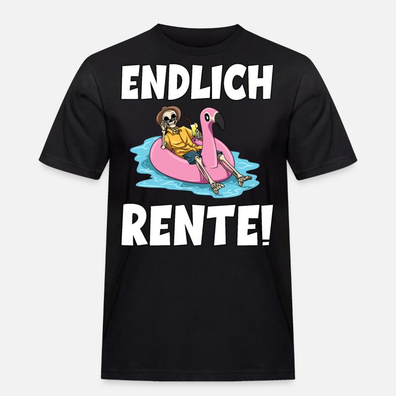 Endlich Rente - Männer Workwear T-Shirt - Schwarz