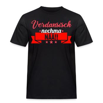 Sächsischer Dialekt Sachsen Sächsische Sprüche - Männer Workwear T-Shirt - Schwarz - Vorne - AI Model Male 178 light (178cm)