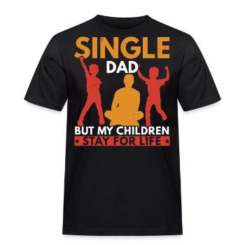 Single father, but my children remain - Men's Workwear T-Shirt - black - Front - AI Model Male 178 light (178cm)