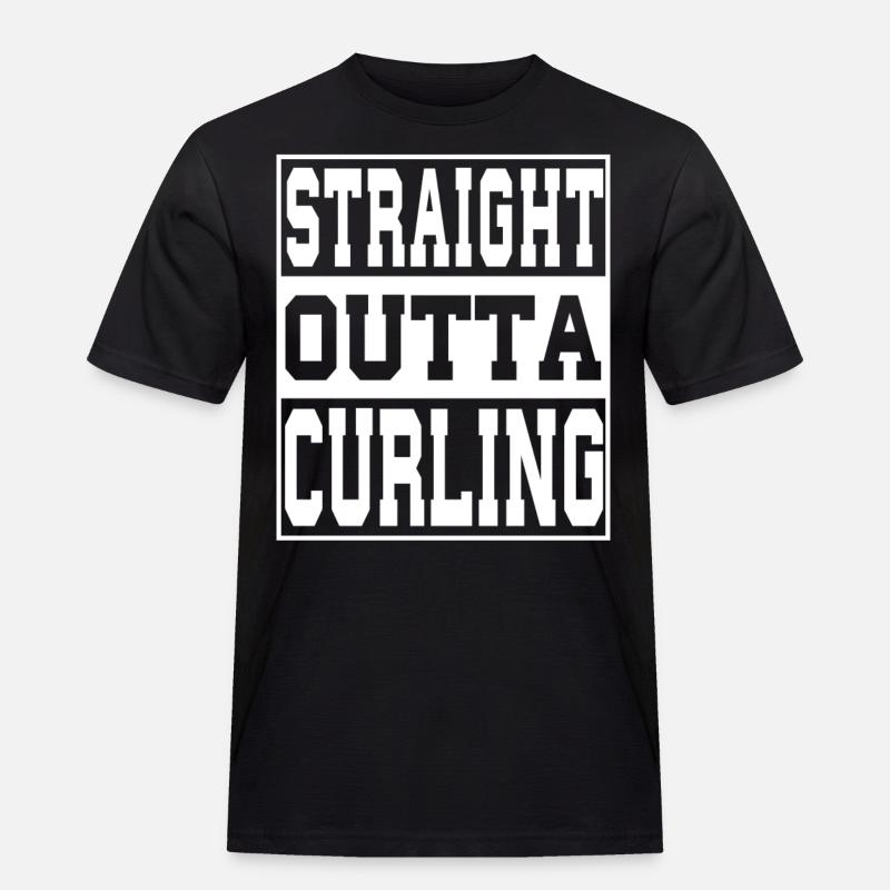 Curling Spruch lustig - Männer Workwear T-Shirt - Schwarz