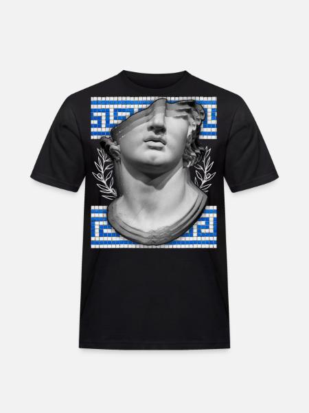 Greece, ancient sculpture, meandering pattern - Men's Workwear T-Shirt - black