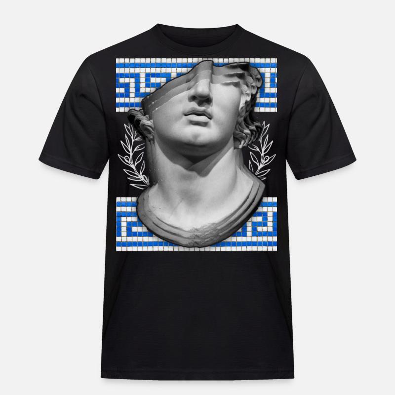 Greece, ancient sculpture, meandering pattern - Men's Workwear T-Shirt - black