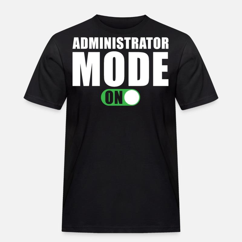 Administrator Modus Ein - Männer Workwear T-Shirt - Schwarz
