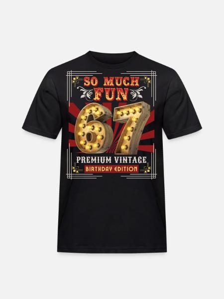 67th birthday 67 years Vintage-Retro Fun-Birthday - Men's Workwear T-Shirt - black