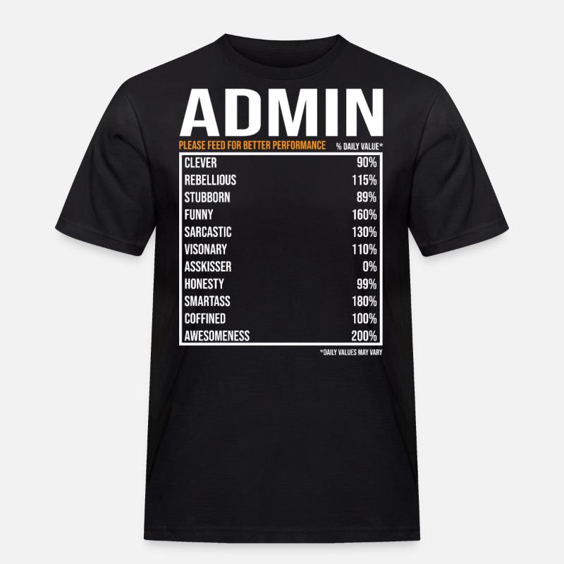 Admin Daily Funny Admin - Men's Workwear T-Shirt - black