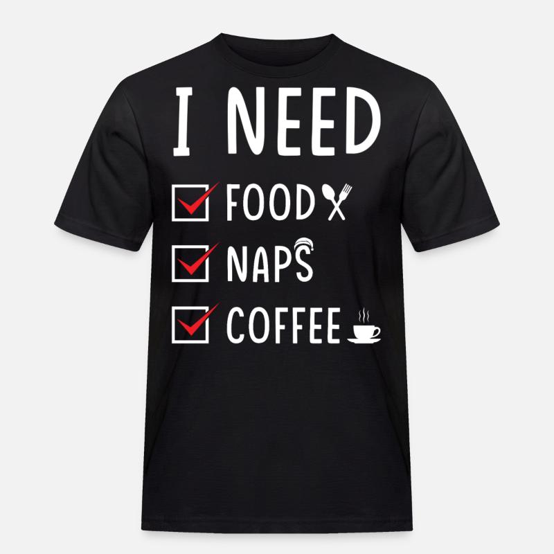 Essen Schlafen Kaffee - Männer Workwear T-Shirt - Schwarz