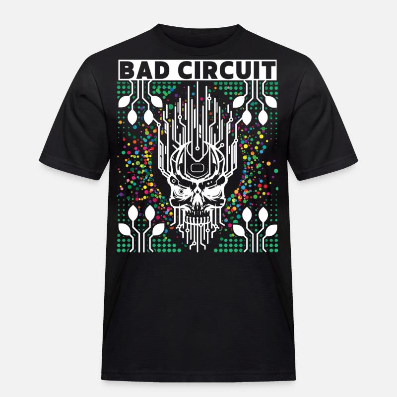 Computer board, circuit, skull saying - Men's Workwear T-Shirt - black