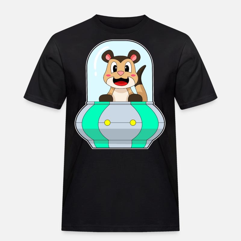 Erdmännchen mit Schiff - Männer Workwear T-Shirt - Schwarz