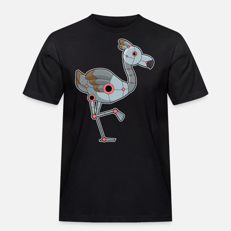 Flamingo as a robot - Men's Workwear T-Shirt - black