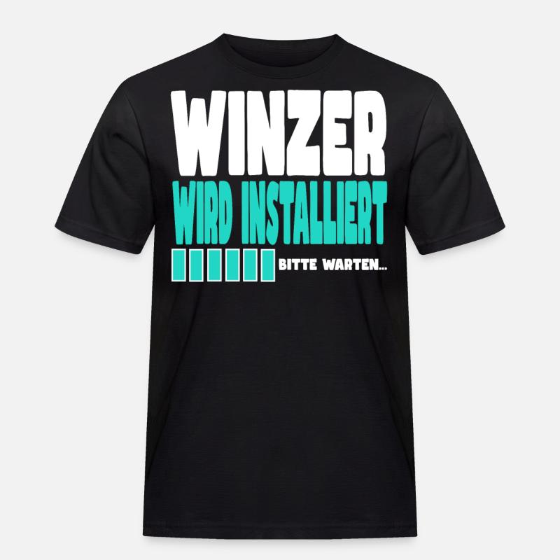 Winzer wird installiert - Männer Workwear T-Shirt - Schwarz