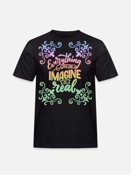 Motivational saying, inspiring, rainbow - Men's Workwear T-Shirt - black