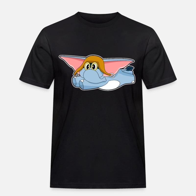 Elephant Pilot Pilot Cap - Men's Workwear T-Shirt - black