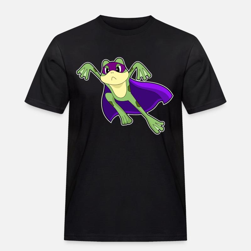 Frosch Held - Männer Workwear T-Shirt - Schwarz