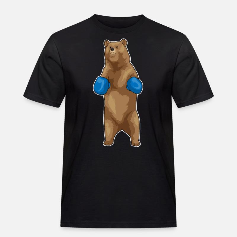 Bär Boxer Boxhandschuhe - Männer Workwear T-Shirt - Schwarz