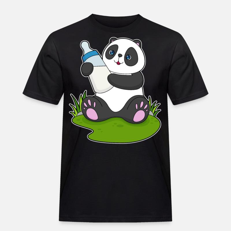 Bouteille de lait Panda - T-shirt Workwear homme - noir