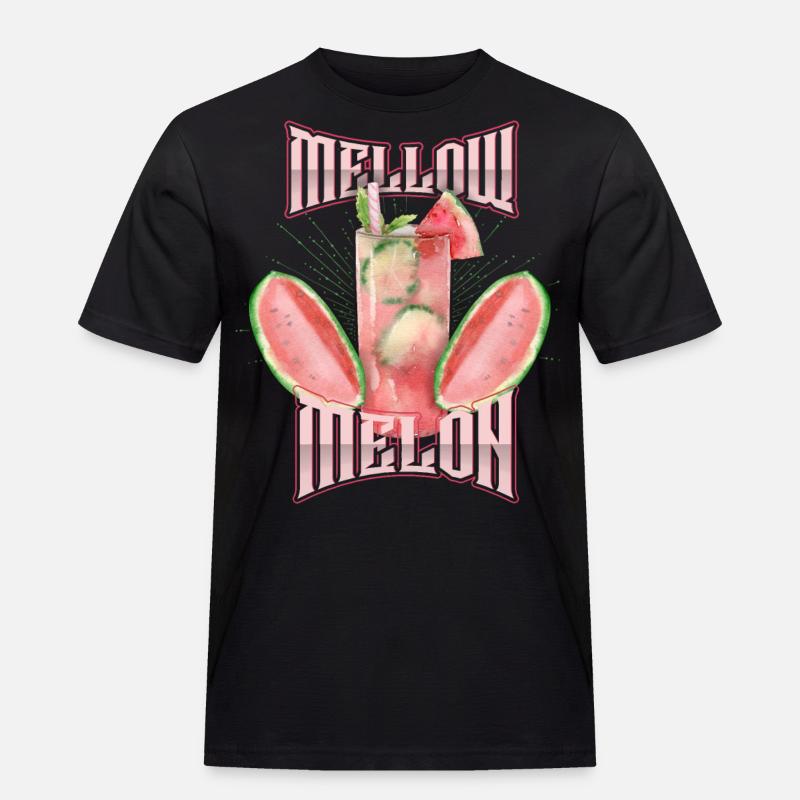 Melone,Wassermelone, Melone-Cocktail, Spruch - Männer Workwear T-Shirt - Schwarz