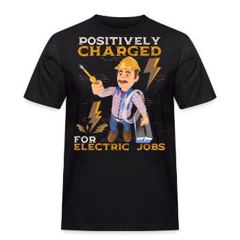 Elektriker, Elektroniker lustiger Spruch - Männer Workwear T-Shirt - Schwarz - Vorne - AI Model Male 178 light (178cm)