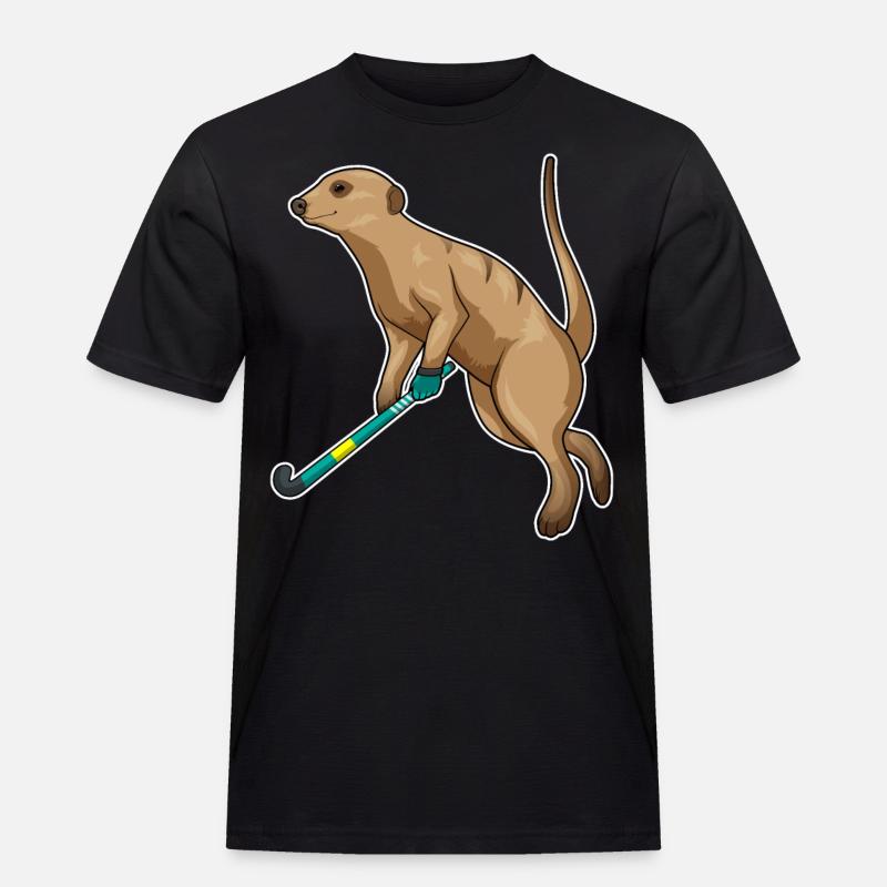 Erdmännchen Hockey Hockeyschläger - Männer Workwear T-Shirt - Schwarz