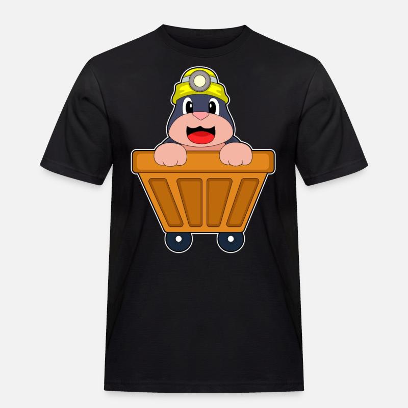 Maulwurf Bergbau Container - Männer Workwear T-Shirt - Schwarz