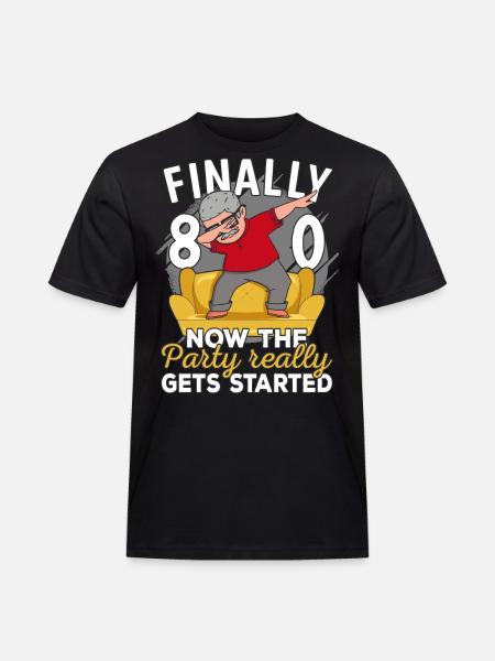 80th birthday man 80 years old 80th 80s grandpa - Men's Workwear T-Shirt - black