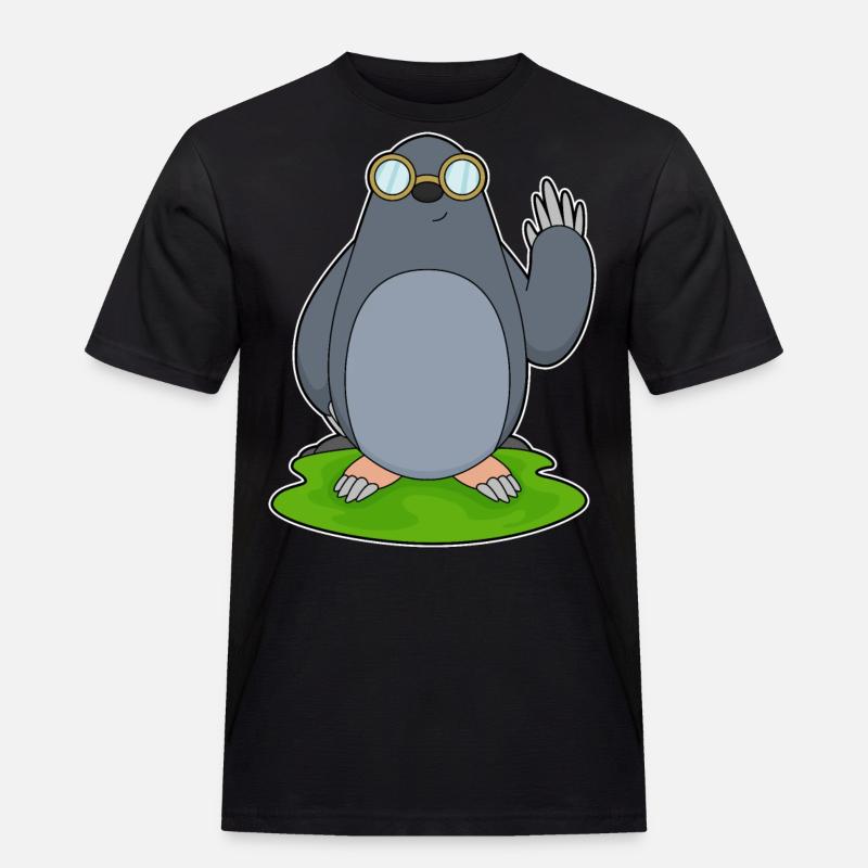 Maulwurf Brille - Männer Workwear T-Shirt - Schwarz