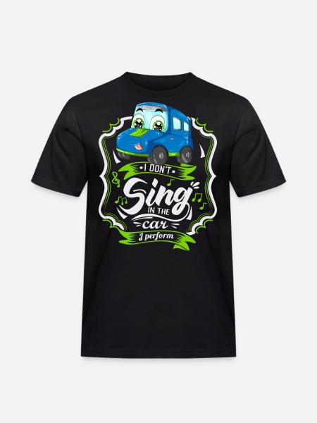 Funny automobile, car saying, singing - Men's Workwear T-Shirt - black