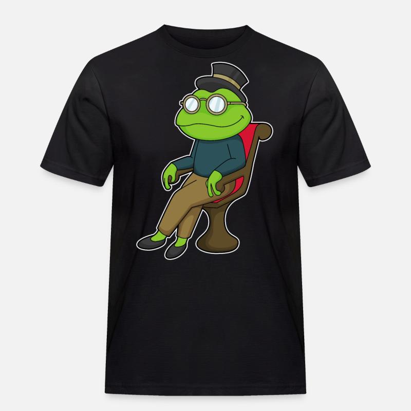 Frosch Stuhl - Männer Workwear T-Shirt - Schwarz