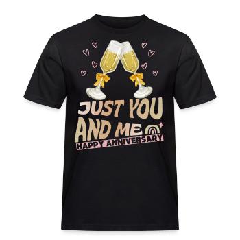 Wedding Anniversary Anniversary Anniversary Saying - Men's Workwear T-Shirt - black - Front - AI Model Male 178 light (178cm)