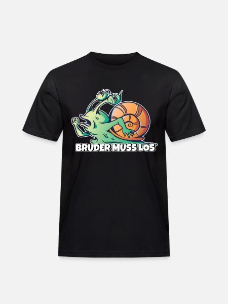 Bruder muss los - Männer Workwear T-Shirt - Schwarz
