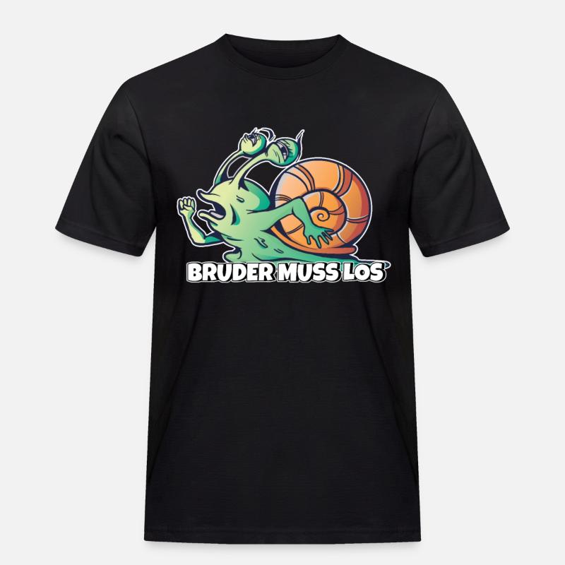 Bruder muss los - Männer Workwear T-Shirt - Schwarz