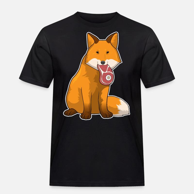Fuchs Fleisch - Männer Workwear T-Shirt - Schwarz