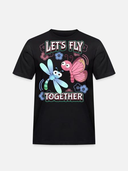 Tecknad fjäril, Alla hjärtans dag, Kärlekskärlek - Arbets-T-shirt herr - svart