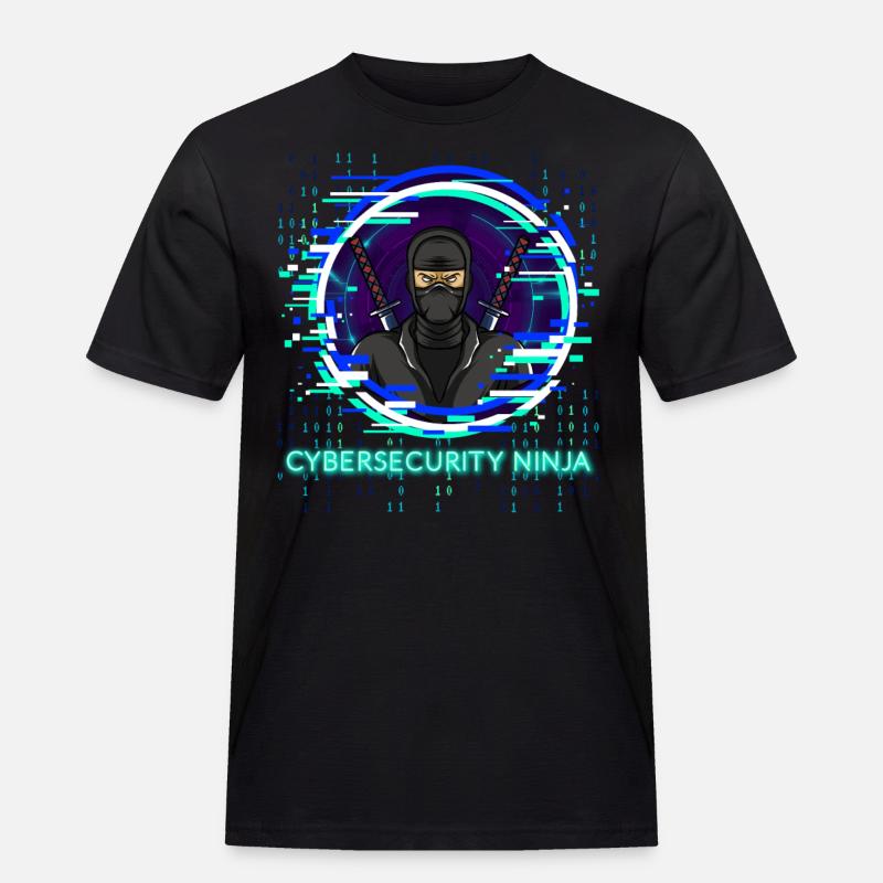 Cybersecurity Ninja Code Programmierer Nerd - Männer Workwear T-Shirt - Schwarz
