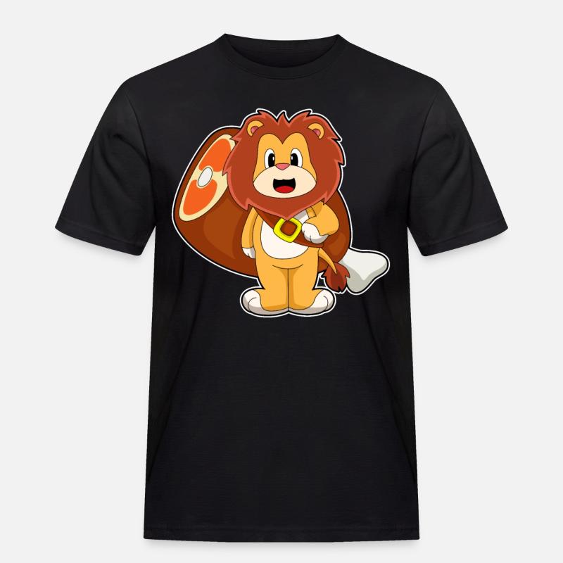 Löwe Fleisch - Männer Workwear T-Shirt - Schwarz