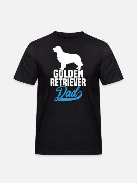 Golden Retriever Dad - Männer Workwear T-Shirt - Schwarz