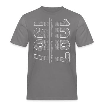 Finest Vintage 1987 Year of birth 1987 Birthday - Men's Workwear T-Shirt - grey - Front - AI Model Male 185 dark (185cm)