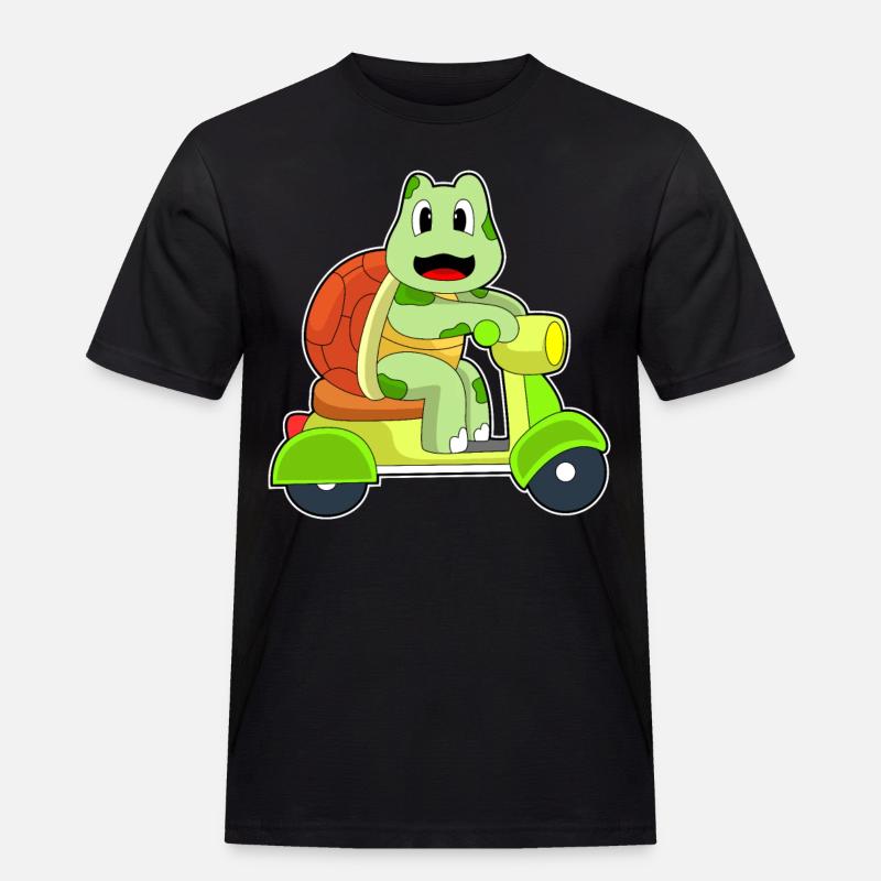 Schildkröte Motorroller - Männer Workwear T-Shirt - Schwarz