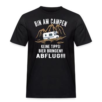 Wohnmobil Camping lustiger Spruch - Männer Workwear T-Shirt - Schwarz - Vorne - AI Model Male 178 light (178cm)