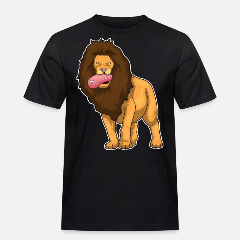 Löwe Fleisch - Männer Workwear T-Shirt - Schwarz