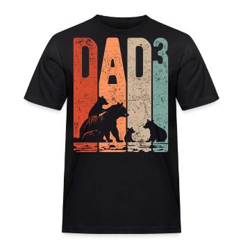Far op 3 Far op 3 Børn Bjørn tredobbelt far - Herre Workwear T-Shirt - sort - Foran - AI Model Male 178 light (178cm)