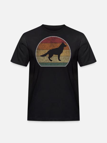 Retro German Shepherd Sunset - Men's Workwear T-Shirt - black
